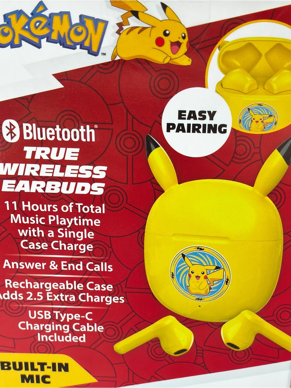 Pokemon Yellow Pikachu True Wireless Bluetooth Earbuds